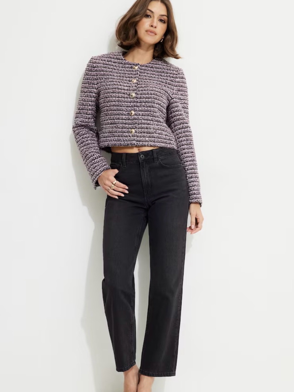Dynamite Margaux Tweed Blazer,